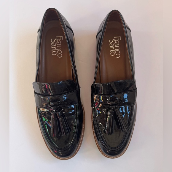 Franco Sarto Carolynn Black Patent Slip On Loafers Size 8 - Picture 6 of 7